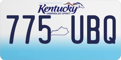 KY license plate 775UBQ