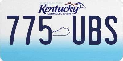 KY license plate 775UBS