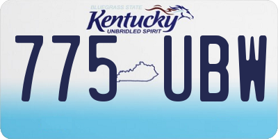 KY license plate 775UBW