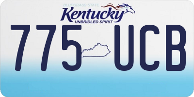 KY license plate 775UCB