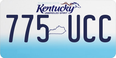 KY license plate 775UCC