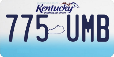 KY license plate 775UMB