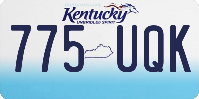 KY license plate 775UQK