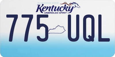 KY license plate 775UQL