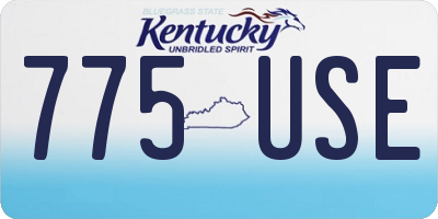 KY license plate 775USE