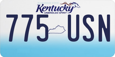 KY license plate 775USN