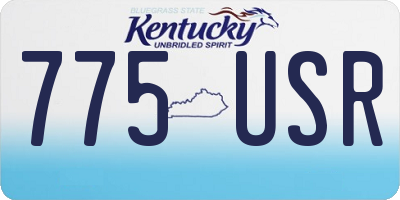 KY license plate 775USR