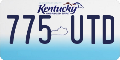 KY license plate 775UTD