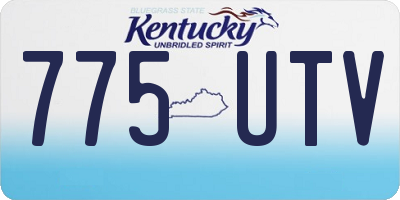 KY license plate 775UTV