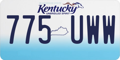 KY license plate 775UWW