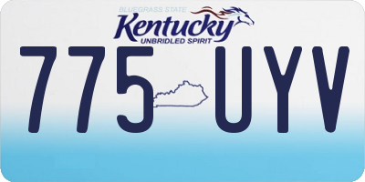 KY license plate 775UYV
