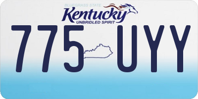 KY license plate 775UYY
