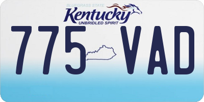 KY license plate 775VAD