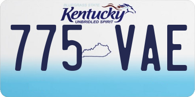 KY license plate 775VAE