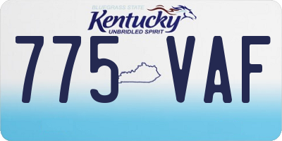 KY license plate 775VAF