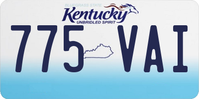 KY license plate 775VAI
