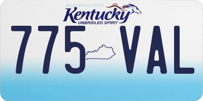 KY license plate 775VAL