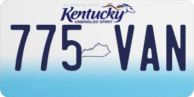 KY license plate 775VAN