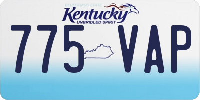 KY license plate 775VAP