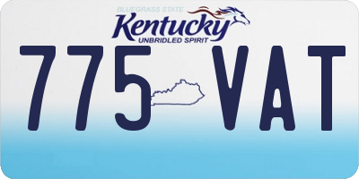 KY license plate 775VAT