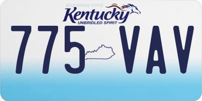 KY license plate 775VAV