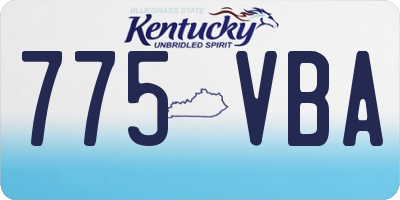 KY license plate 775VBA