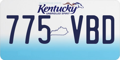 KY license plate 775VBD