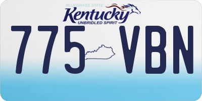 KY license plate 775VBN