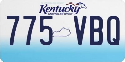 KY license plate 775VBQ