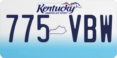 KY license plate 775VBW