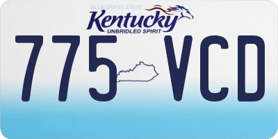 KY license plate 775VCD