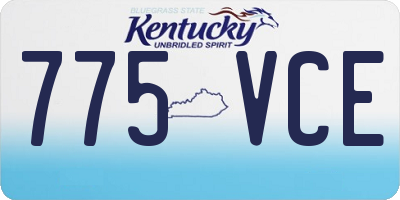 KY license plate 775VCE