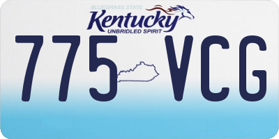 KY license plate 775VCG