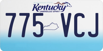 KY license plate 775VCJ