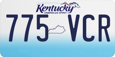 KY license plate 775VCR