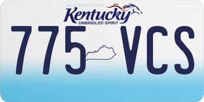 KY license plate 775VCS