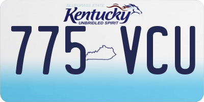 KY license plate 775VCU