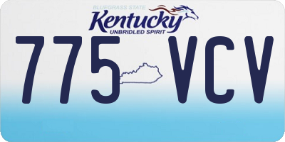 KY license plate 775VCV