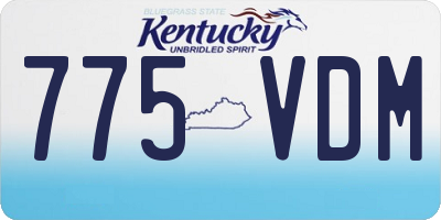 KY license plate 775VDM
