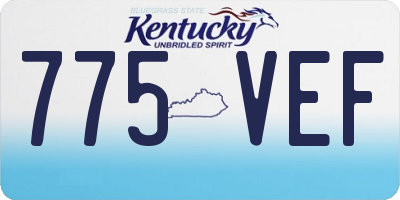 KY license plate 775VEF
