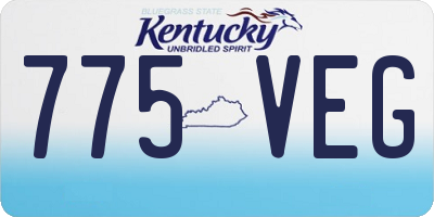 KY license plate 775VEG
