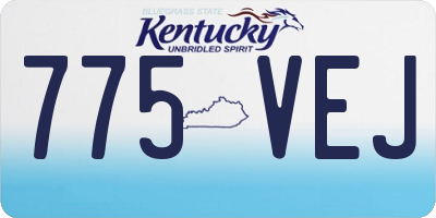 KY license plate 775VEJ