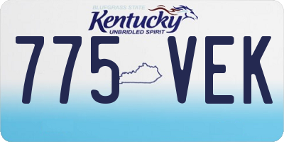 KY license plate 775VEK