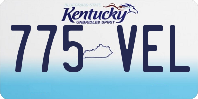 KY license plate 775VEL