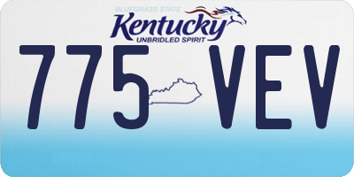KY license plate 775VEV