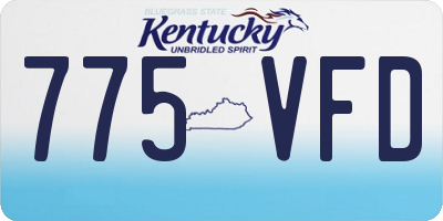 KY license plate 775VFD