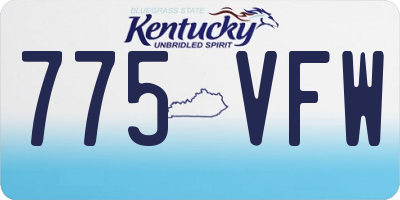 KY license plate 775VFW