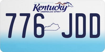 KY license plate 776JDD