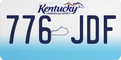 KY license plate 776JDF