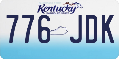 KY license plate 776JDK